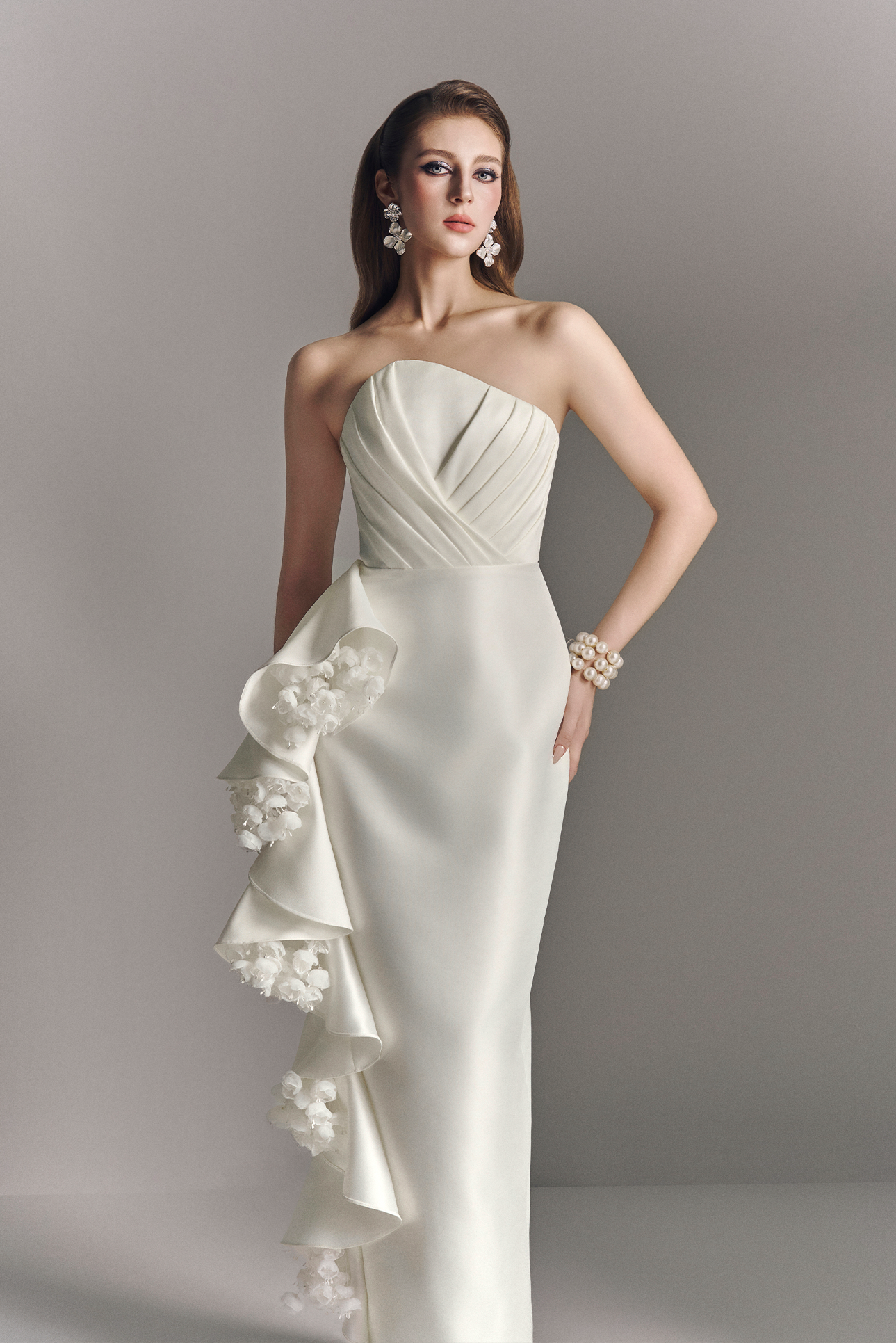 Maggie Bandeau Maxi Dress With Cascading Ruffles