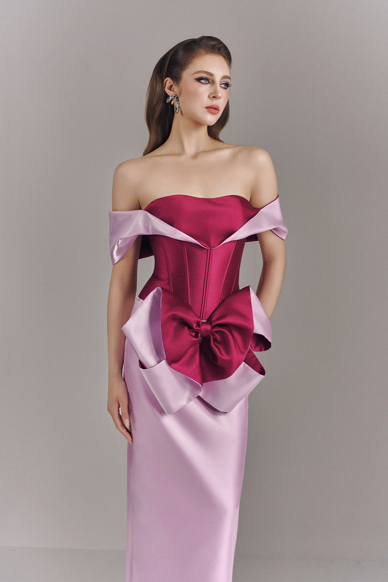Millie Elegant Bow Off Shoulder Maxi Dress